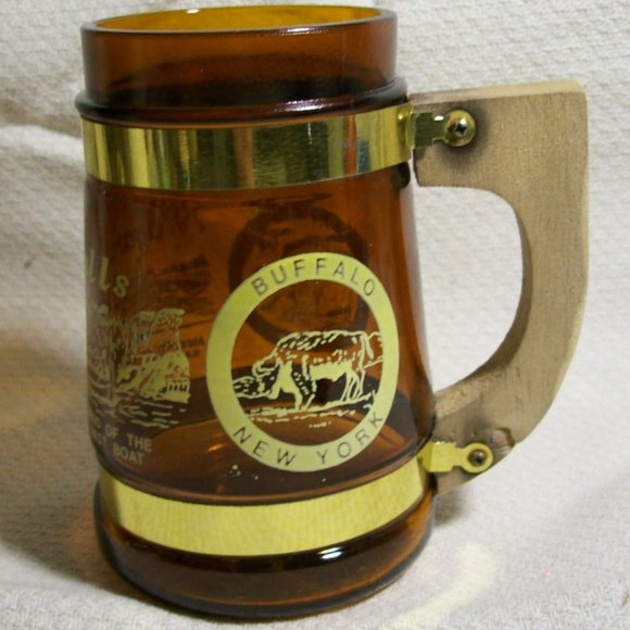 VTG (1960's) Niagara Falls Souvenir Glass/Wood Mug - Picture 3 of 3